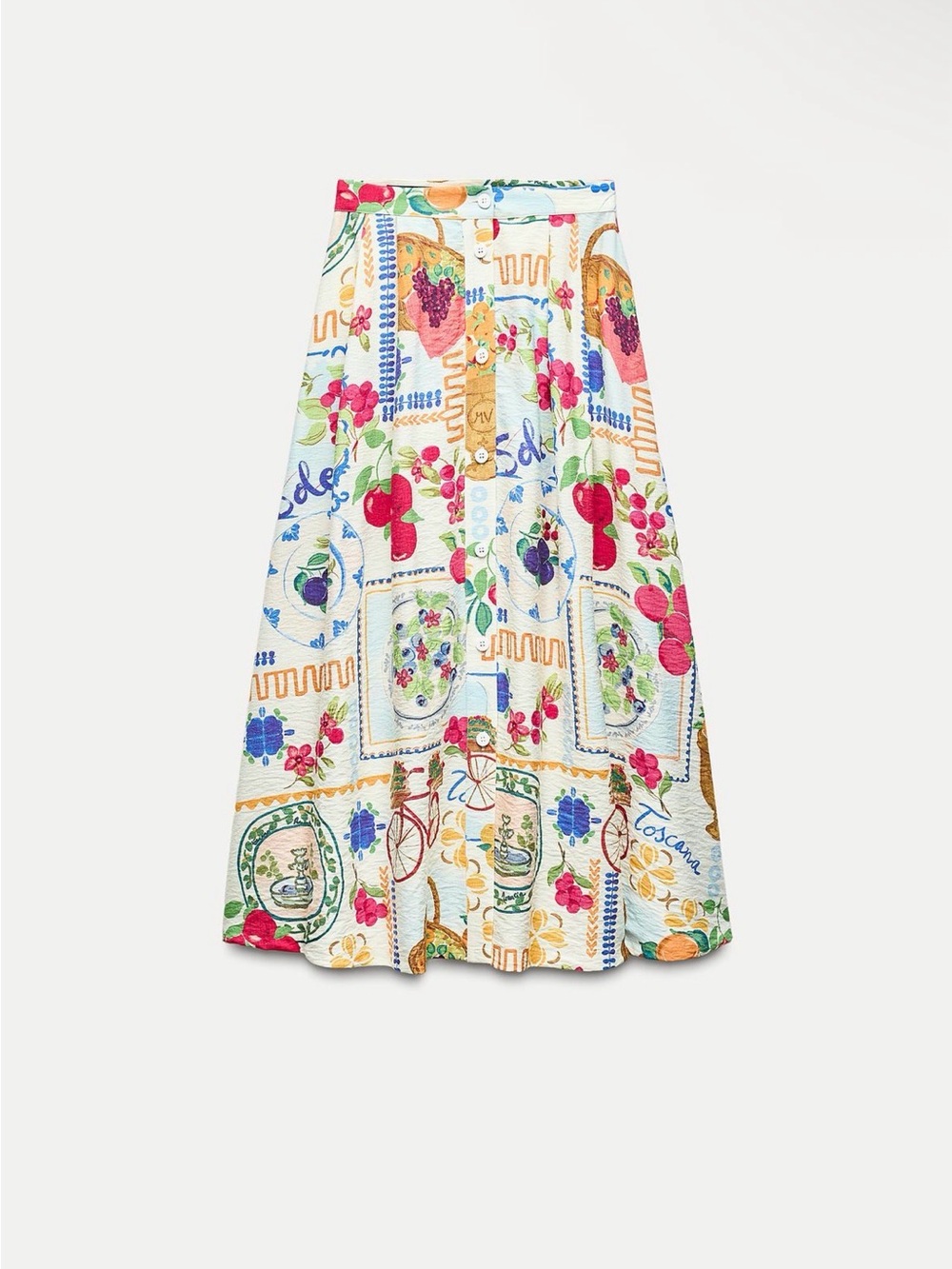 Zara Printed Cape Two-Piece Skirt Set - Picture 3 of 13